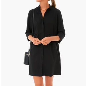 Tuckernuck Black Stretch Crepe Royal Shirt Dress